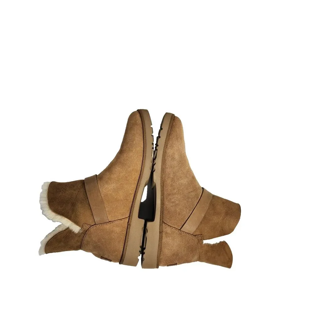 Ugg Romely Short Buckle Ankle Boots Womens Size 9 Chestnut Brown Suede Fashion
